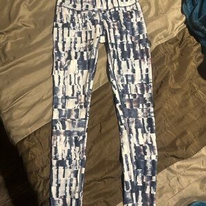 GAIAM Blue and White Leggings with Stretchy Fit
